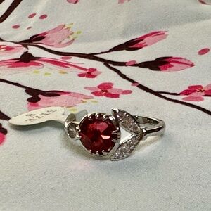 Fragrant Jewels Reddish Pink Gem and Silver Ring
